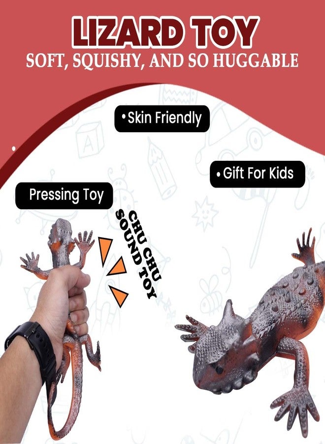 GLAN Reptile Animal Rubber Lizard Toy with Whistle Sound for Kids Playing Prank Toy for Fun Set of 2Pcs Multicolor Pack of 1 - Image 3